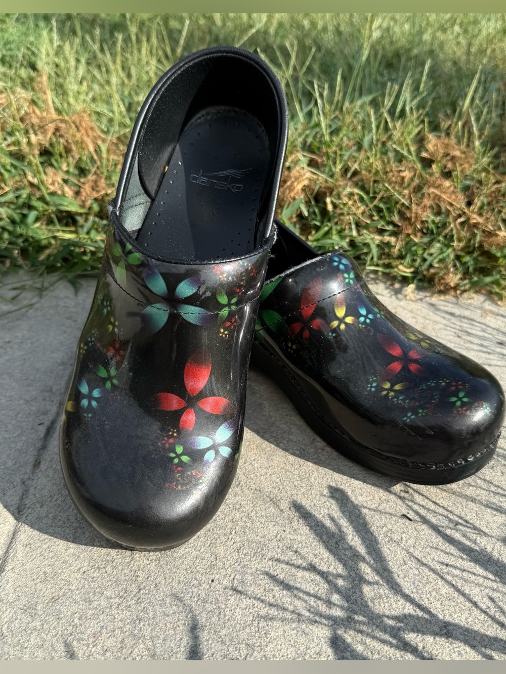 DANSKO Scatter Floral Patent black clog women’s EUR size 40